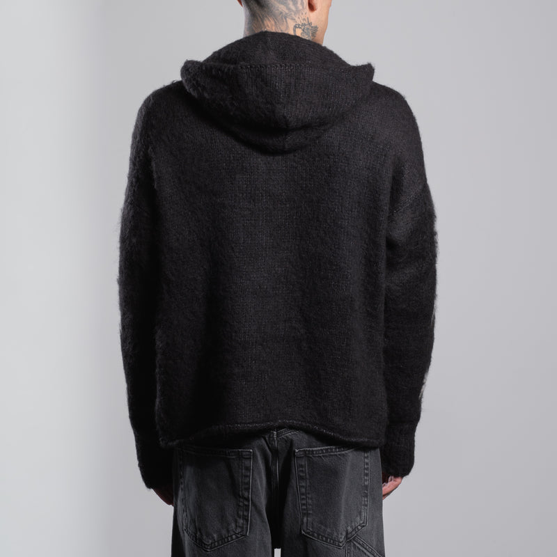 BRUSHED CROSS ZIP KNIT HOODIE - ASKYURSELF
