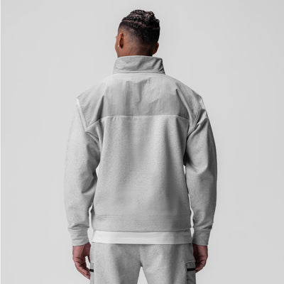 0903. Tech-Terry™ Paneled Quarter Zip - Heather Grey 