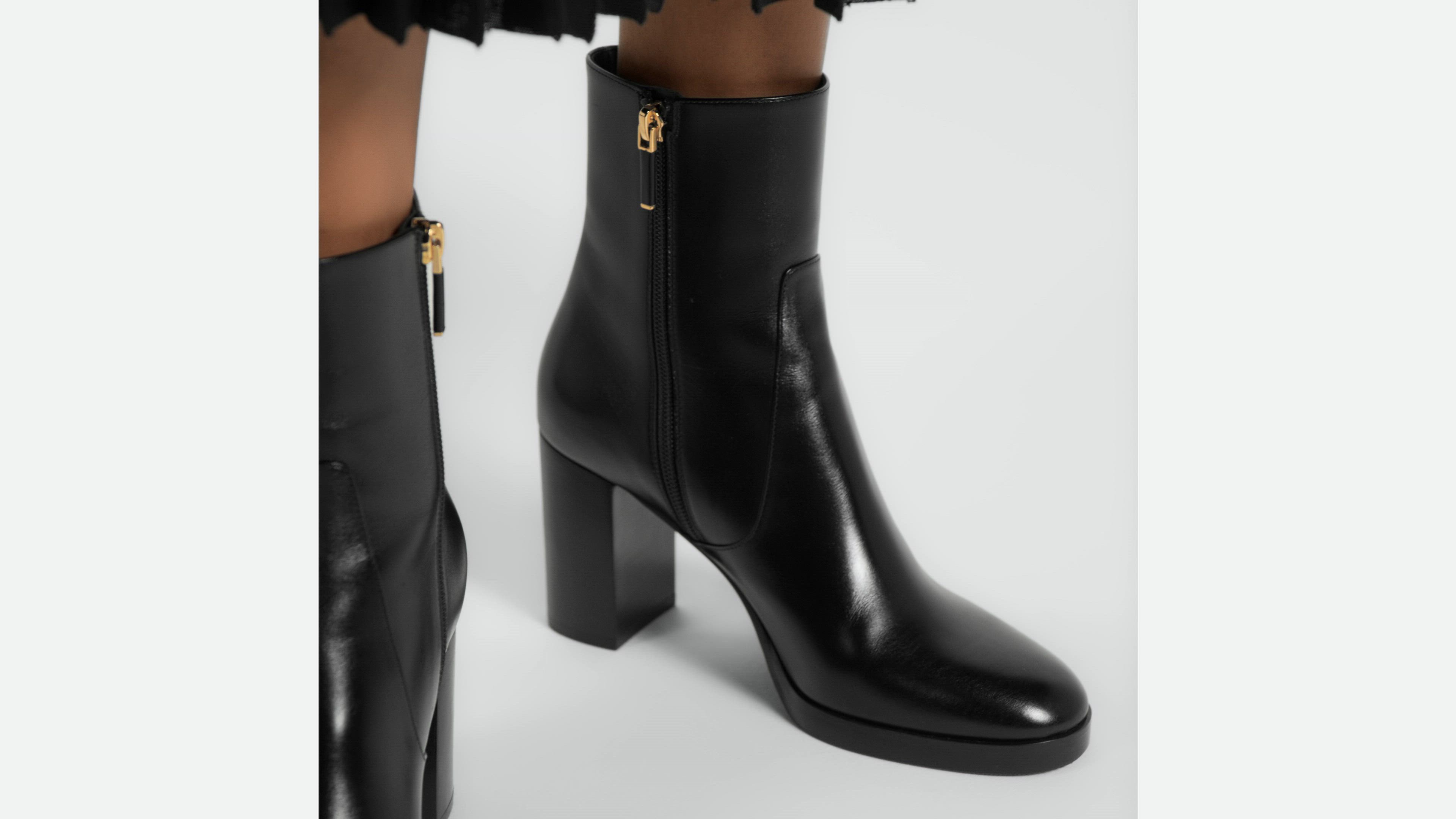 D-Town Heeled Ankle Boot Black Calfskin | DIOR
