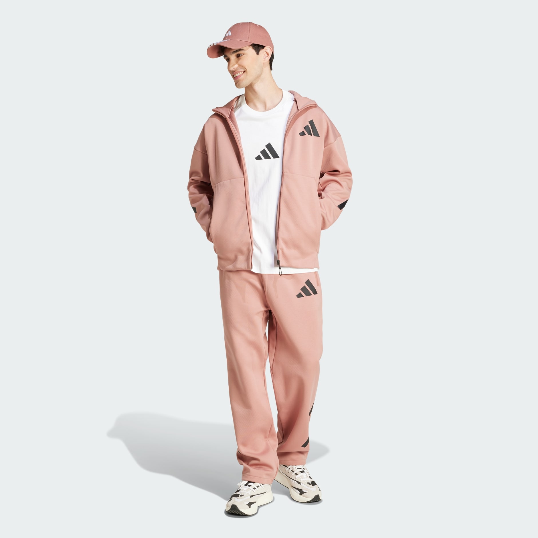 Clothing - Z.N.E. Full-Zip Hooded Track Jacket - Pink | adidas Oman