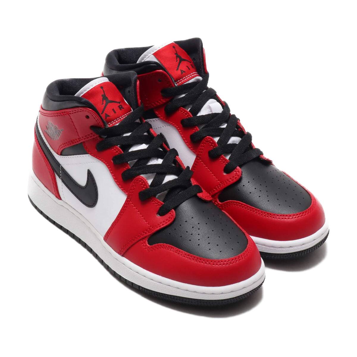 JORDAN BRAND AIR JORDAN 1 MID (GS) BLACK/BLACK-GYM RED 20SU-S
