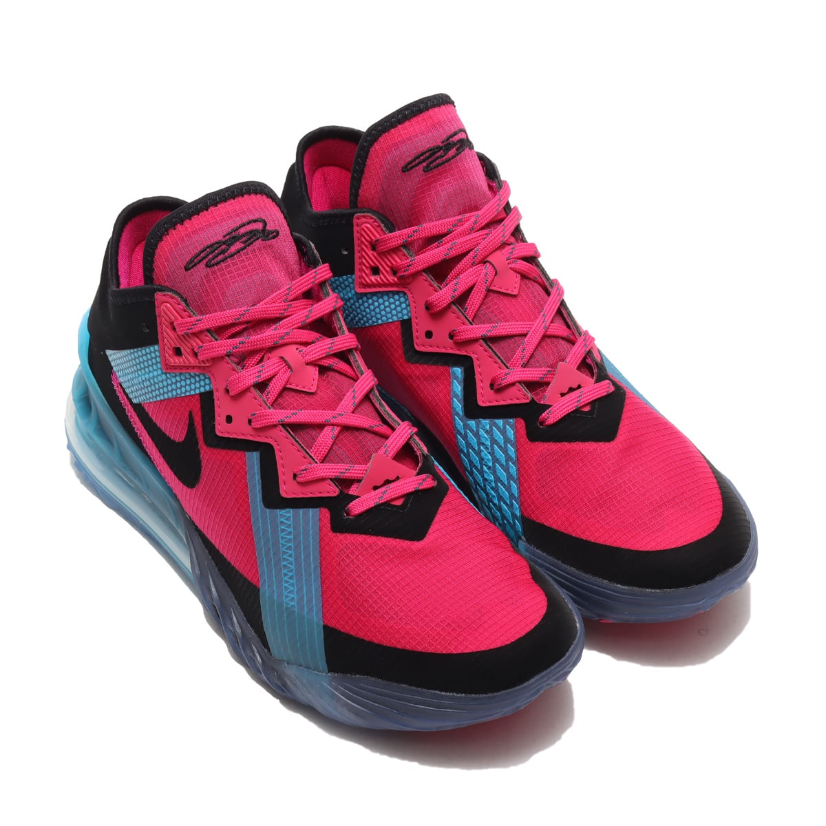 NIKE LEBRON XVIII LOW FIREBERRY/BLACK-LT BLUE FURY 21SP-I（ナイキ