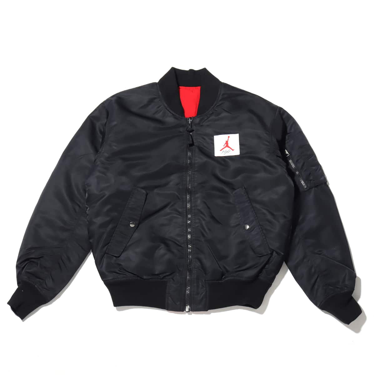 JORDAN BRAND AS M J FLT MA-1 JKT BLACK/GYM RED 21SP-I（ジョーダン