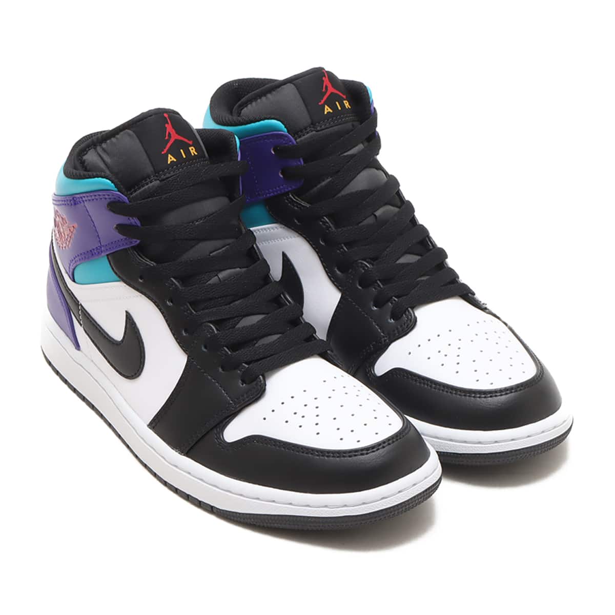 JORDAN BRAND AIR JORDAN 1 MID WHITE/BLACK-BRIGHT CONCORD-TRUE RED