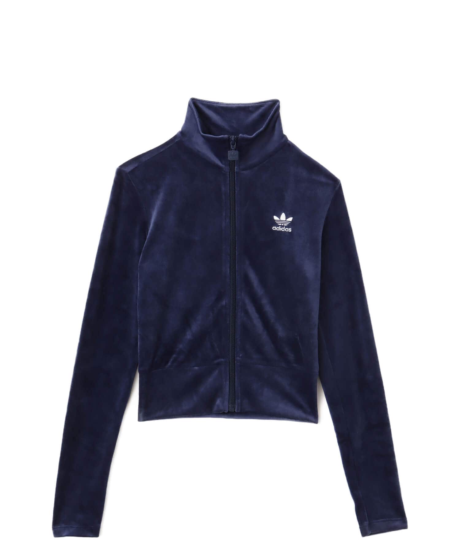adidas ESSENTIALS VELVET FITTED TRACK TOP ナイトインディゴ