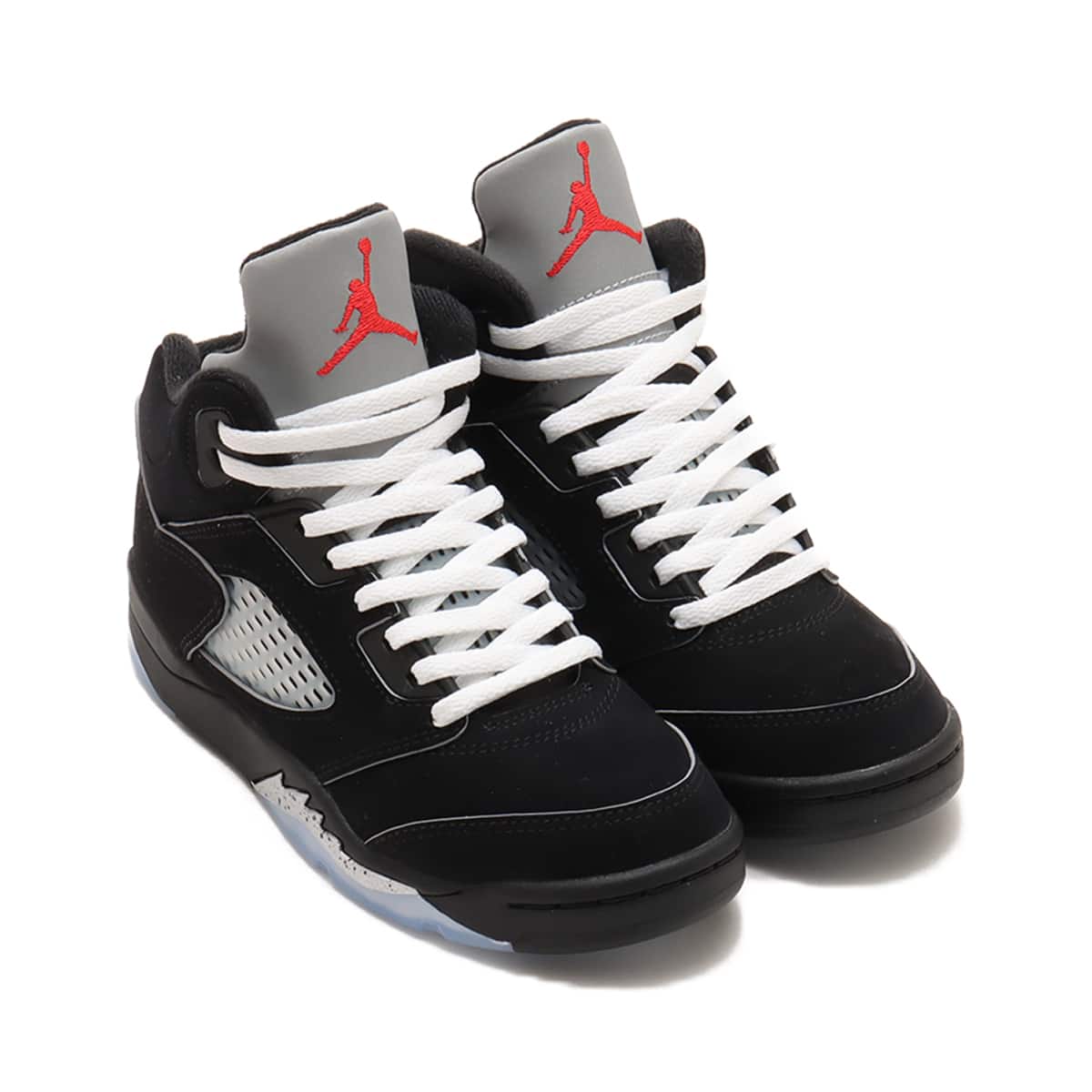 JORDAN BRAND JORDAN 5 RETRO OG (PS) BLACK/WHITE-METALLIC SILVER