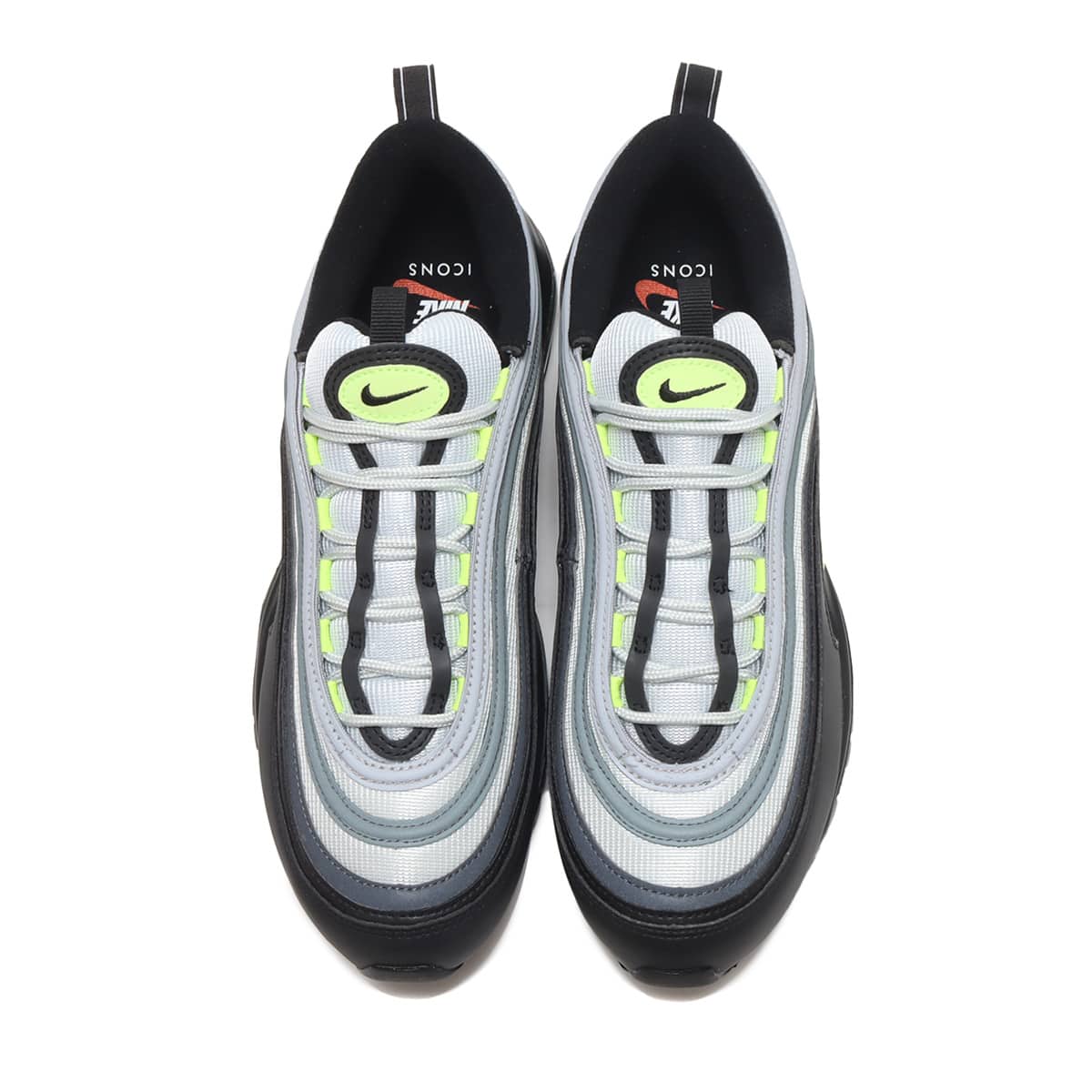NIKE AIR MAX 97 PURE PLATINUM/VOLT-BLACK-WHITE 23SU-I（ナイキ エア