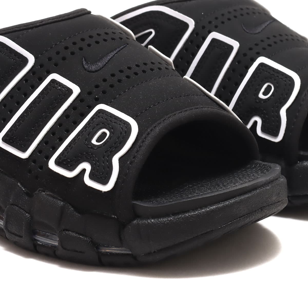 NIKE AIR MORE UPTEMPO SLIDE BLACK/WHITE-BLACK-CLEAR（ナイキ エア