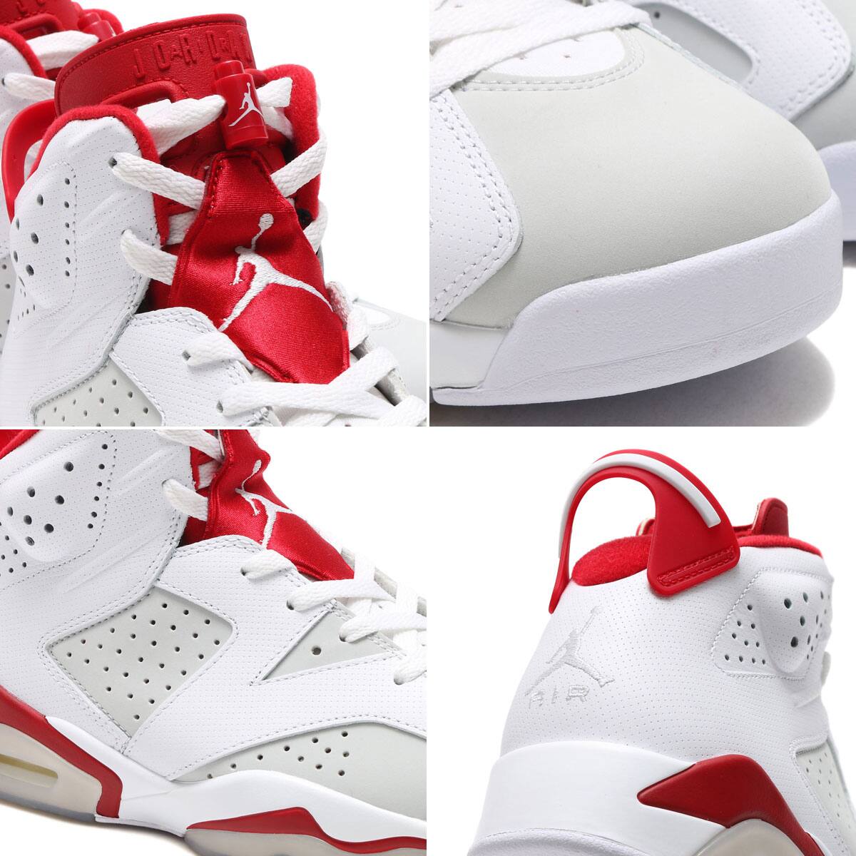 JORDAN BRAND AIR JORDAN 6 RETRO WHITE/GYM RED-PURE PLATINUM