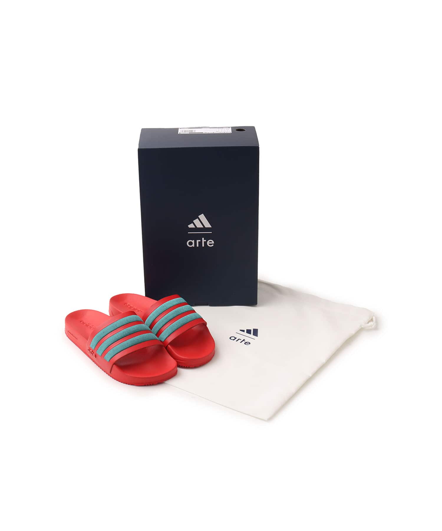 adidas X ARTE ANTWERP ADILETTE SLIDES BETSCA/CGREEN/BETSCA