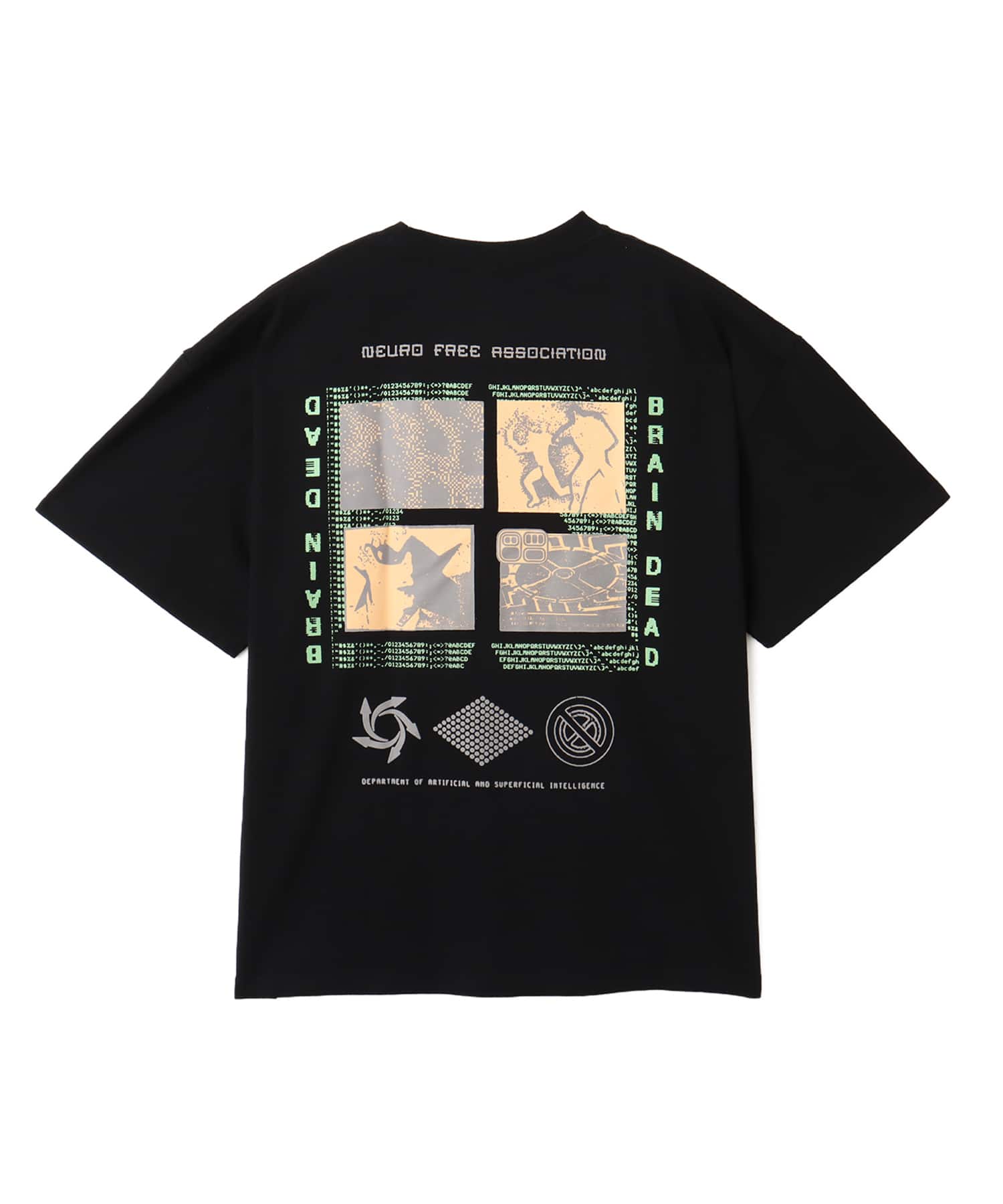 BRAIN DEAD NEURO FREE ASSOCIATION T-SHIRT WASHED BLACK（ブレイン