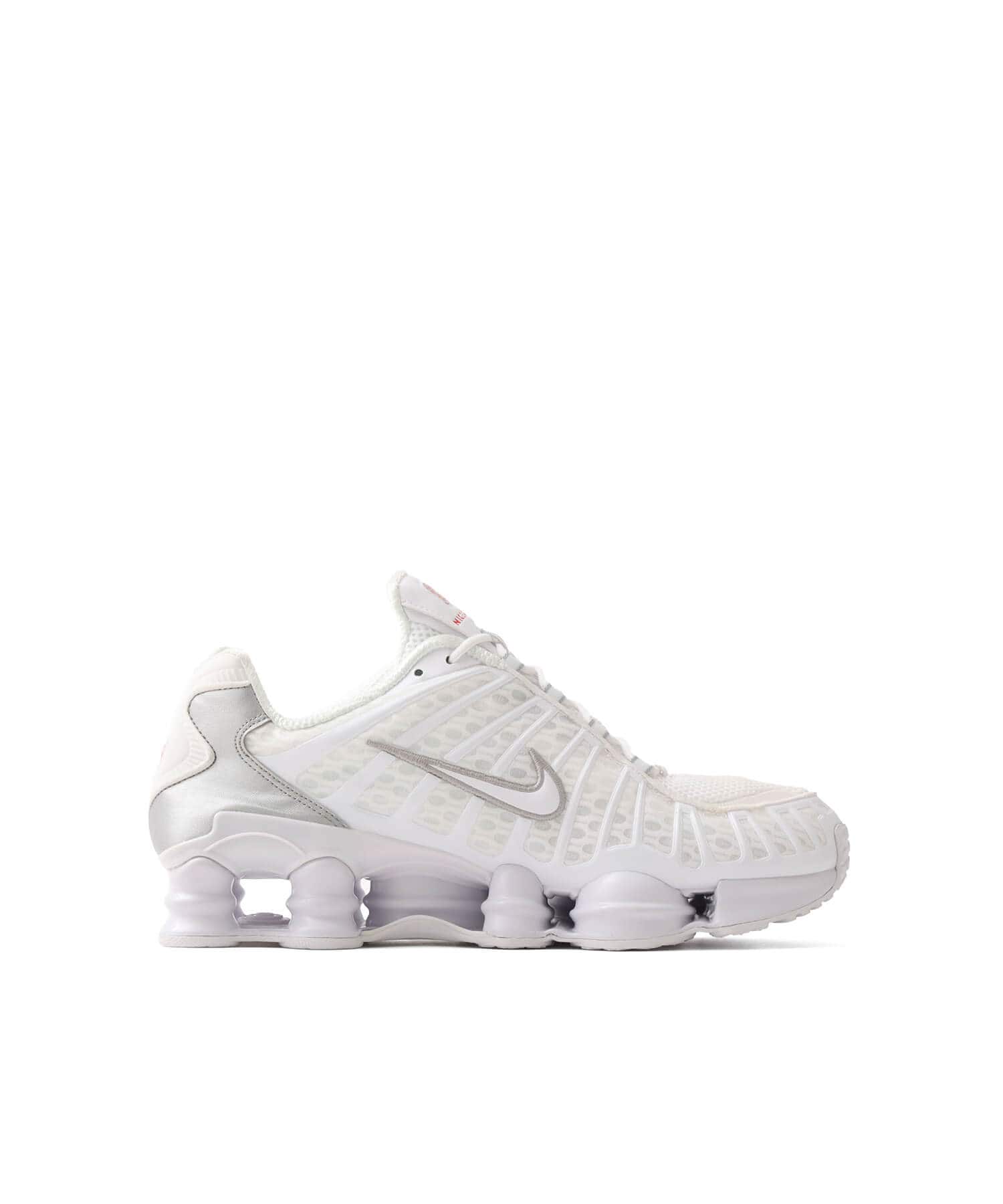 NIKE W SHOX TL WHITE/WHITE-METALLIC SILVER-MAX ORANGE（ナイキ