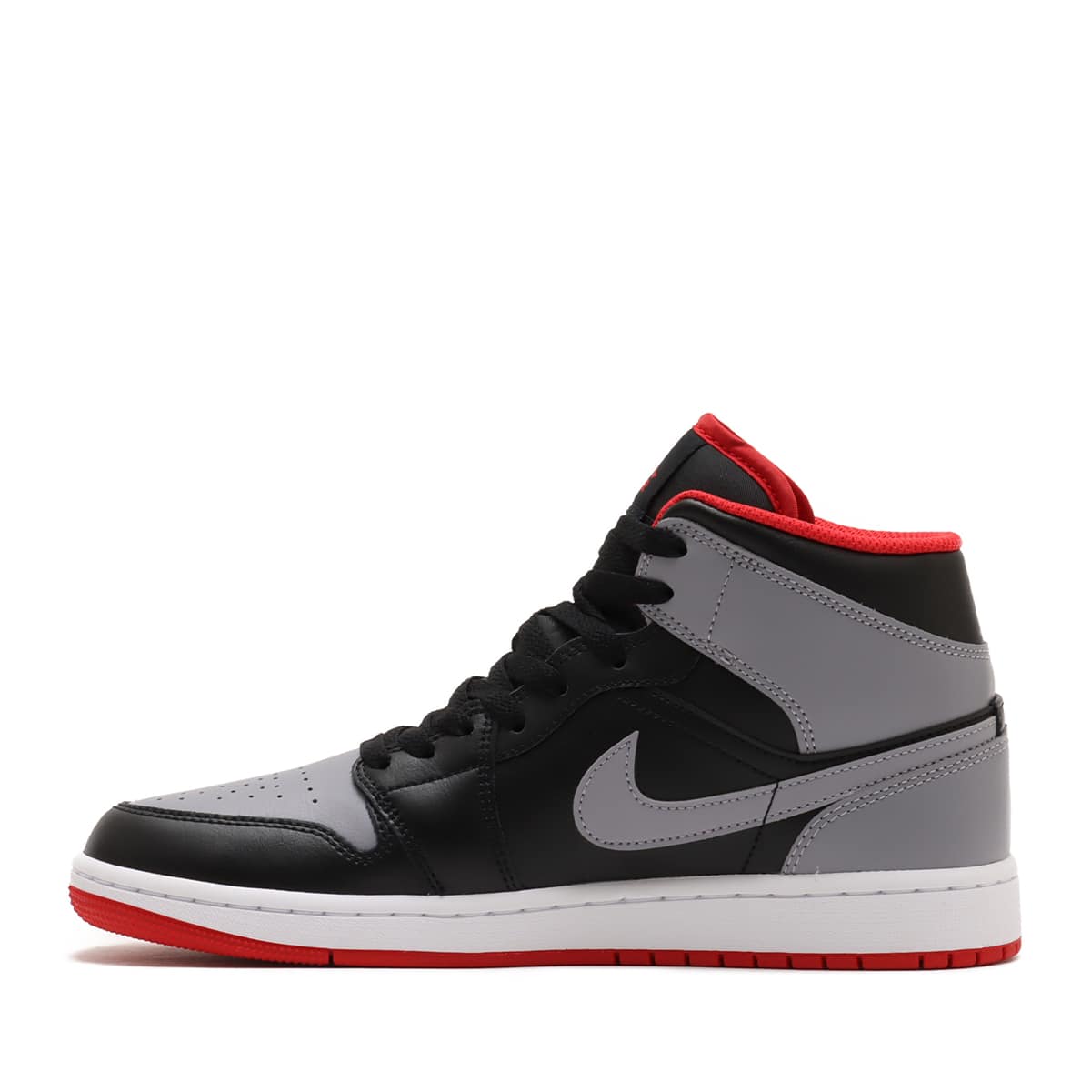 JORDAN BRAND AIR JORDAN 1 MID BLACK/CEMENT GREY-FIRE RED-WHITE