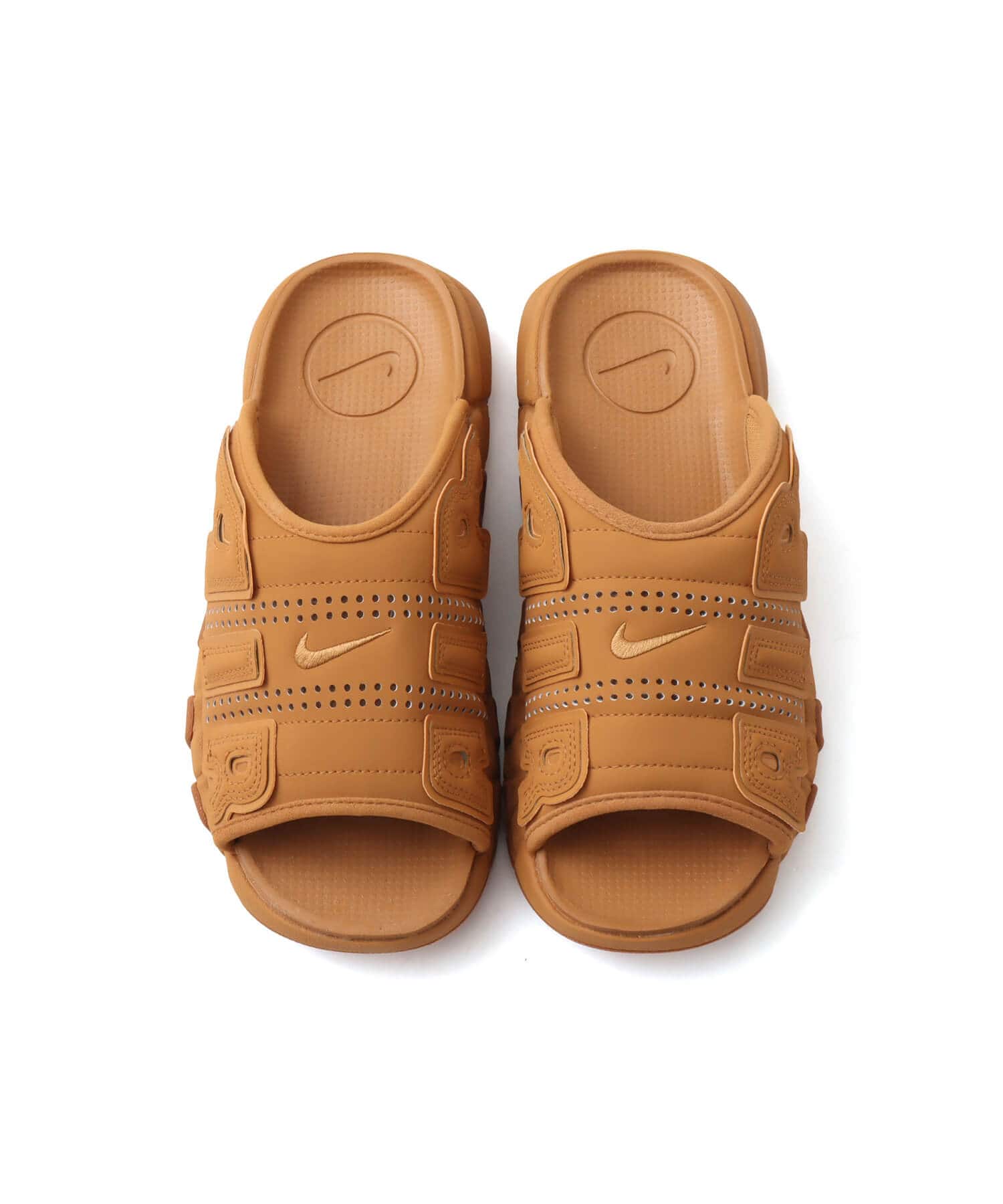 NIKE AIR MORE UPTEMPO SLIDE FLAX/FLAX-GUM MED BROWN-CLEAR （ナイキ