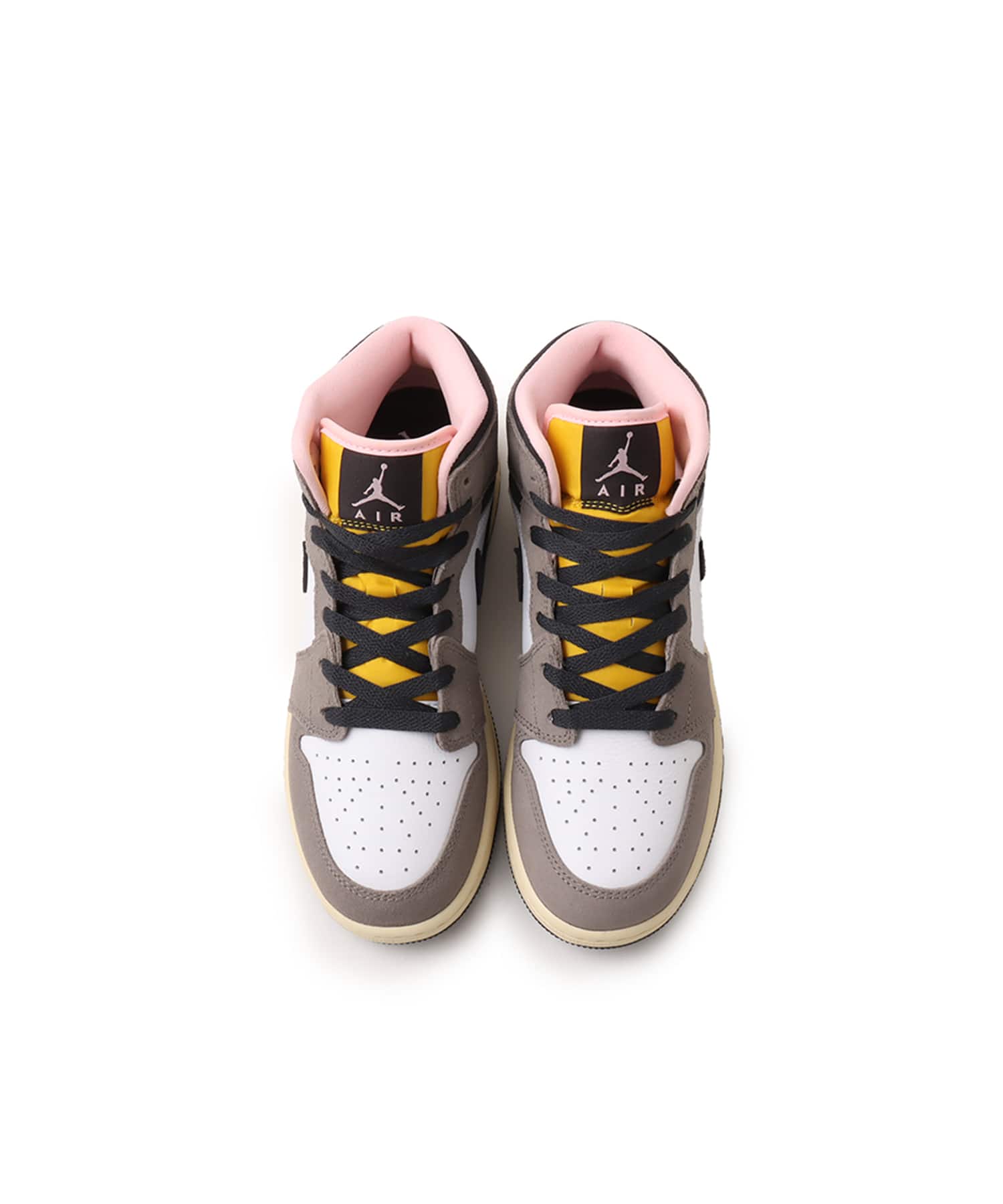 JORDAN BRAND AIR JORDAN 1 MID SE (GS) WHITE/OIL GREY-CAVE STONE