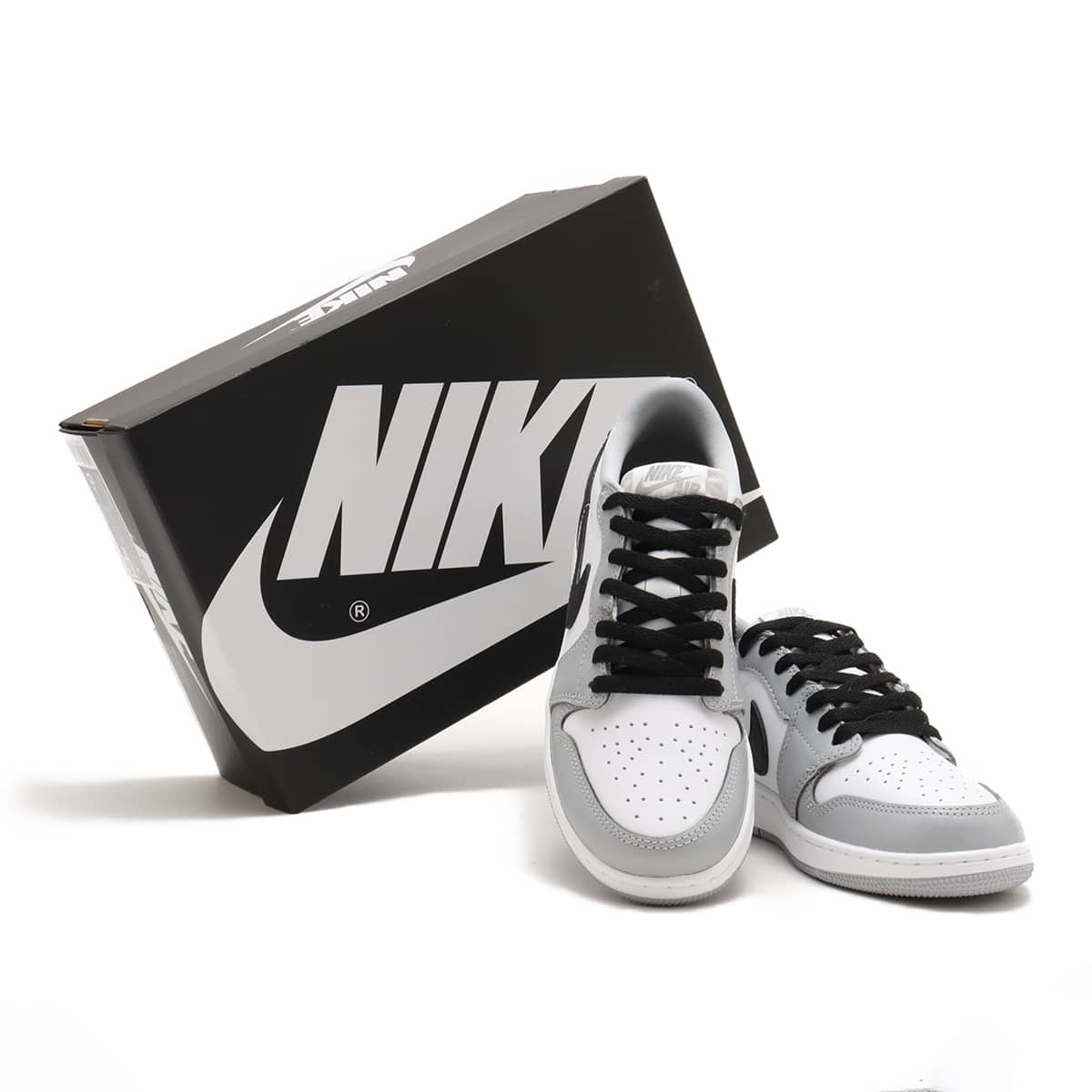 JORDAN BRAND AIR JORDAN 1 RETRO LOW OG (GS) WHITE/BLACK-WOLF GREY