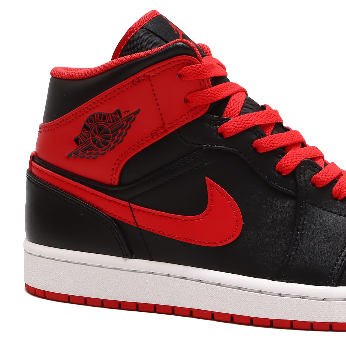 JORDAN BRAND AIR JORDAN 1 MID BLACK/FIRE RED-WHITE 23SU-I