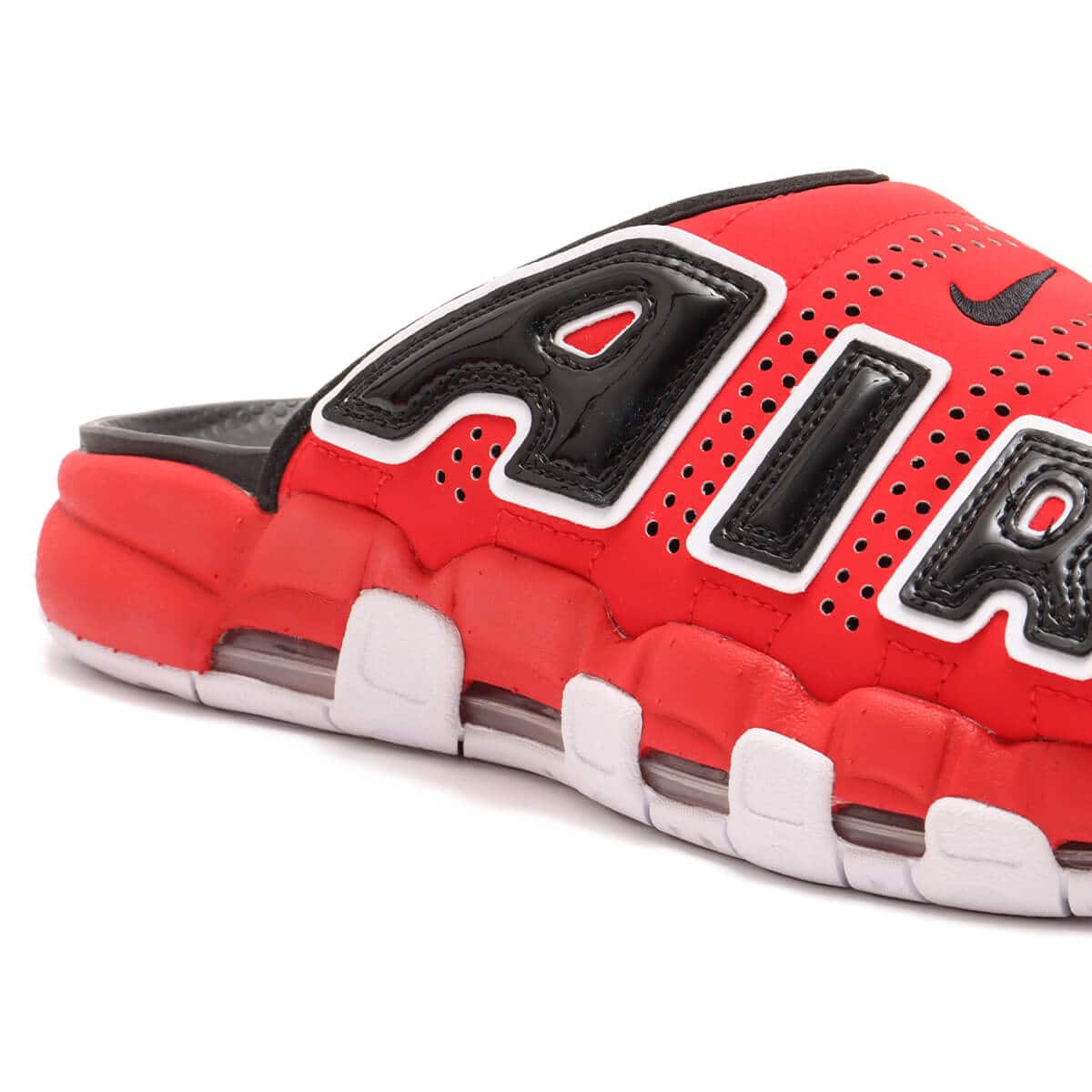 NIKE AIR MORE UPTEMPO SLIDE UNIVERSITY RED/WHITE-BLACK-CLEAR 24SP