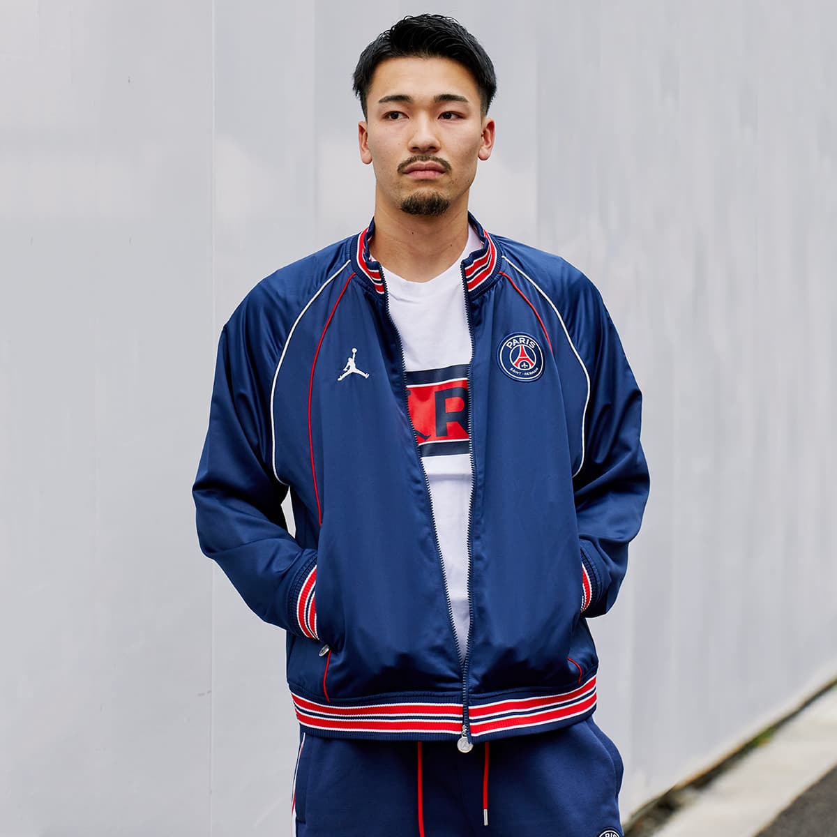 JORDAN BRAND AS M J PSG CLUB ANTHEM JACKET MIDNIGHT NAVY/WHITE