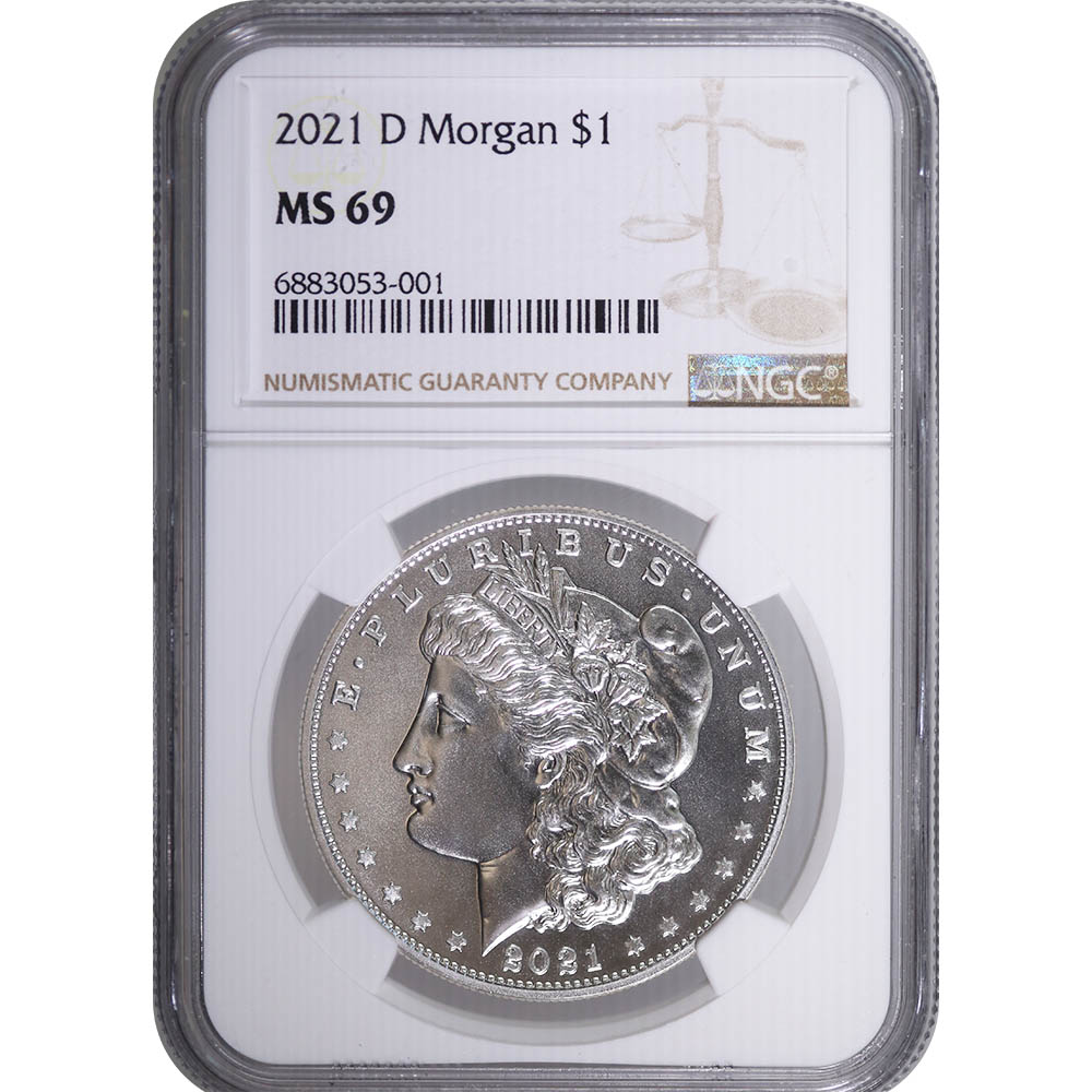 Certified Morgan Silver Dollar 2021-D MS69 NGC - Golden Eagle Coins