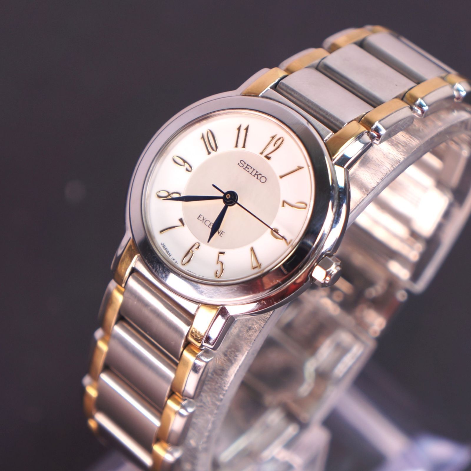 稼働品】SEIKO エクセリーヌ シェル文字盤 電池交換済 - メルカリ
