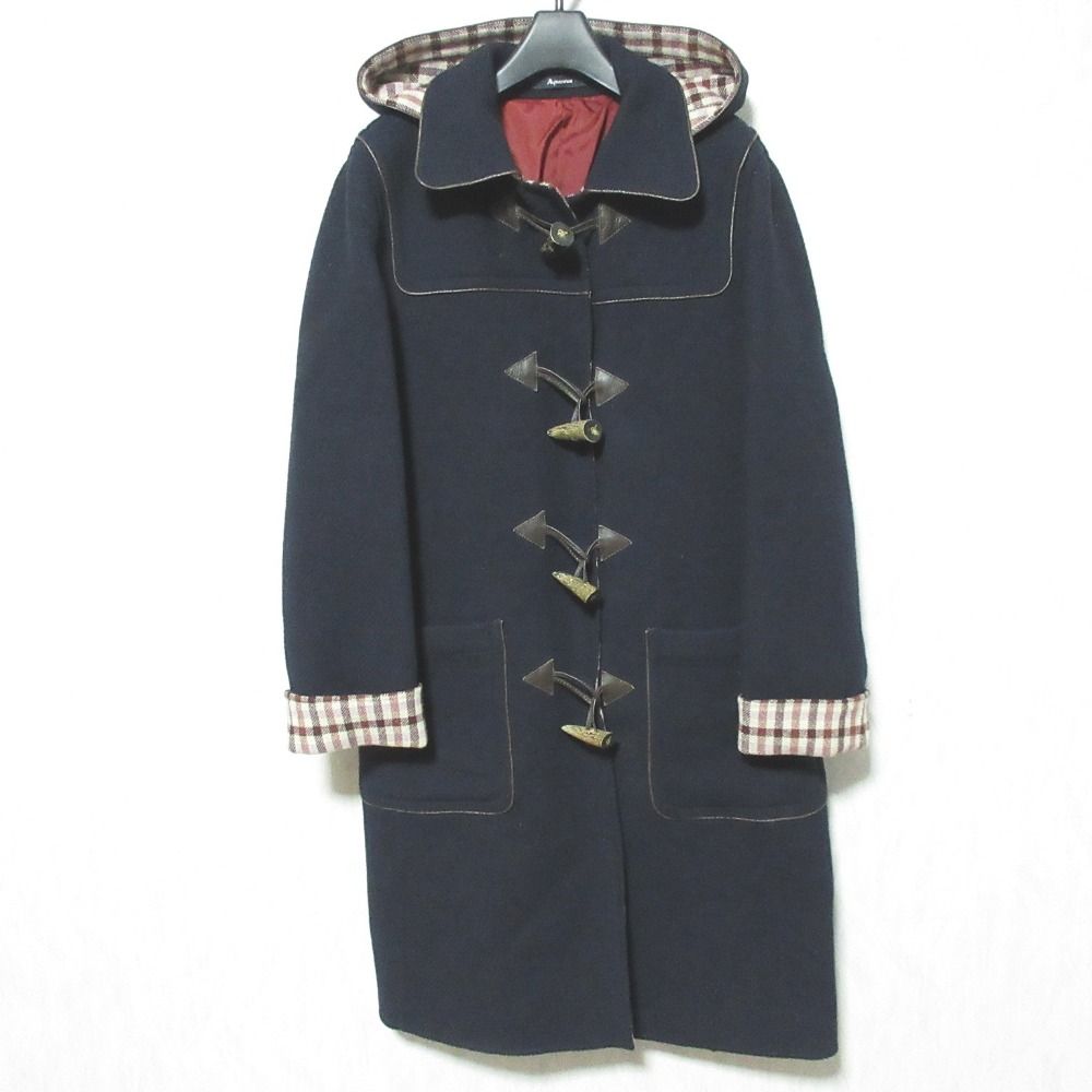 美品 Aquascutum アクアスキュータム フード付き ウール ダッフル