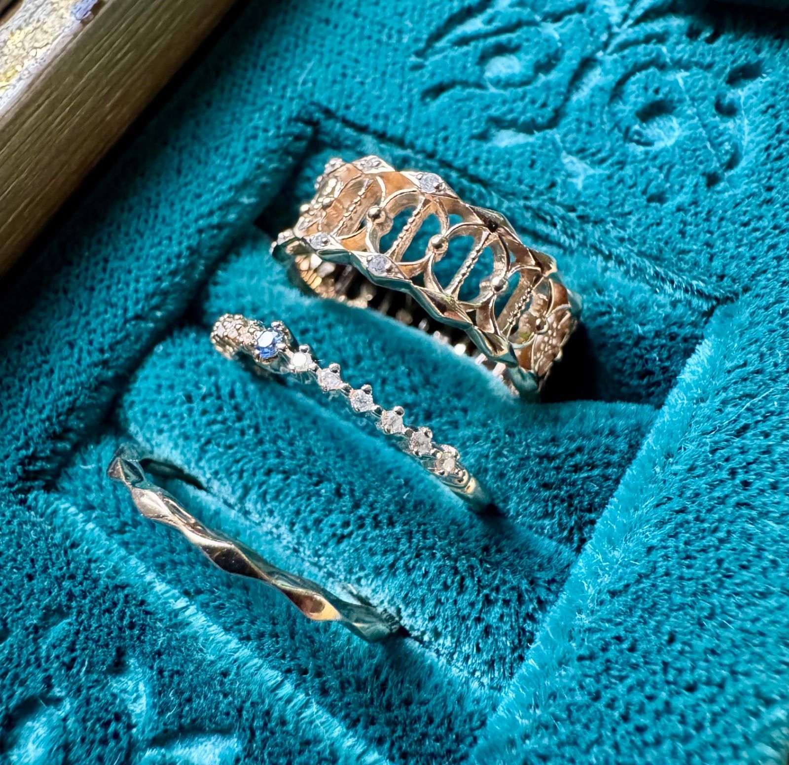 agete◇K10*11号*2008年クリスマス限定リング3点セット*アガット