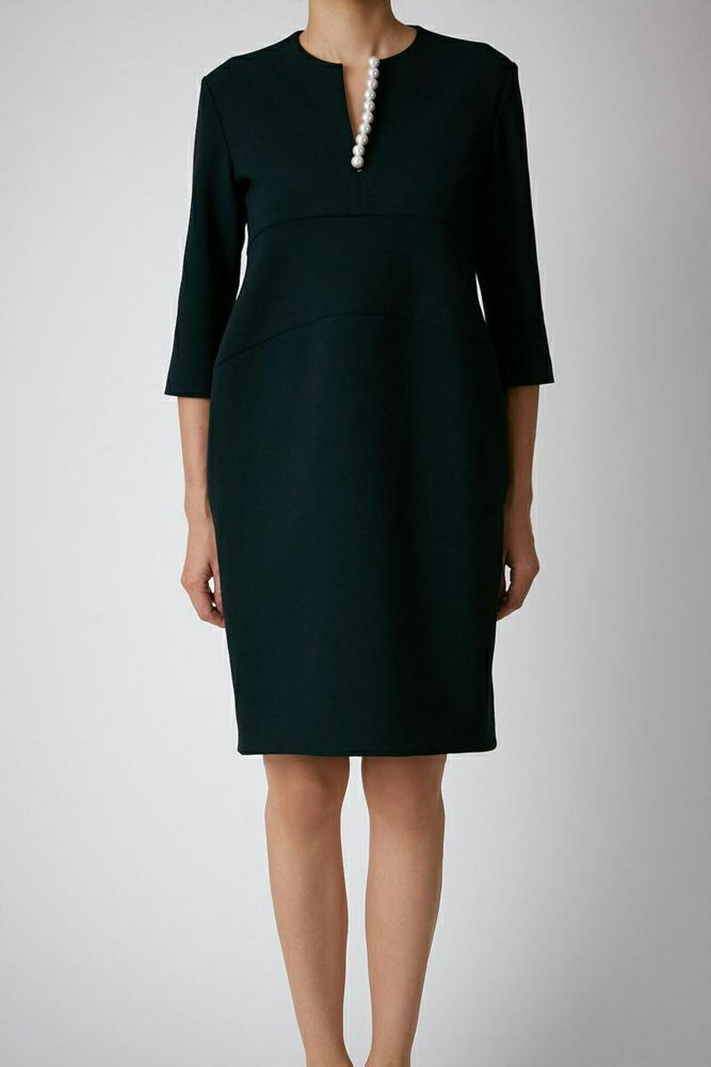 YOKO CHAN(ヨーコチャン)の「Long-sleeve Pearl Slit-line Dress」 - PARTE