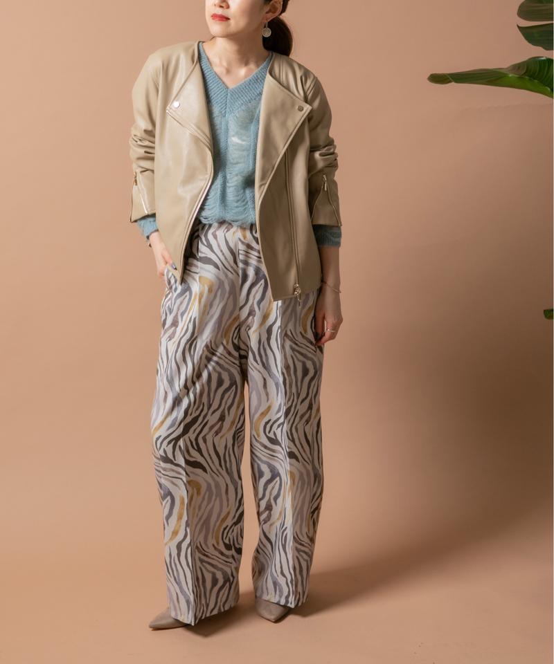 Eimee Law(エイミーロウ)の「バックフリルフェイクレザーライダース