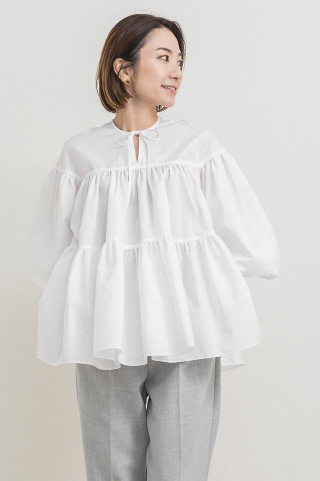 yori(ヨリ)の「ボリュームギャザーブラウス【2021SP】2月上旬入荷