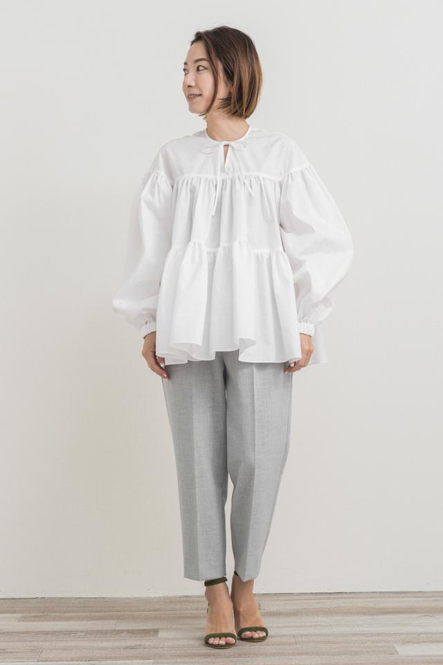 yori(ヨリ)の「ボリュームギャザーブラウス【2021SP】2月上旬入荷