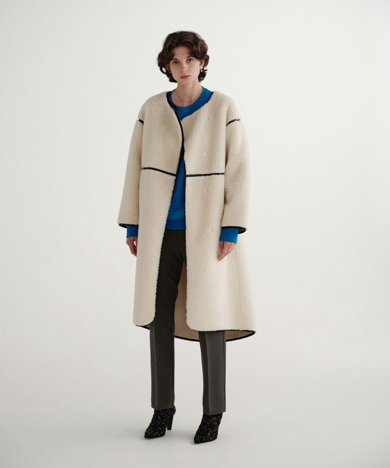 AKTE(アクテ)の「トリミングロングボアコート」 - PARTE