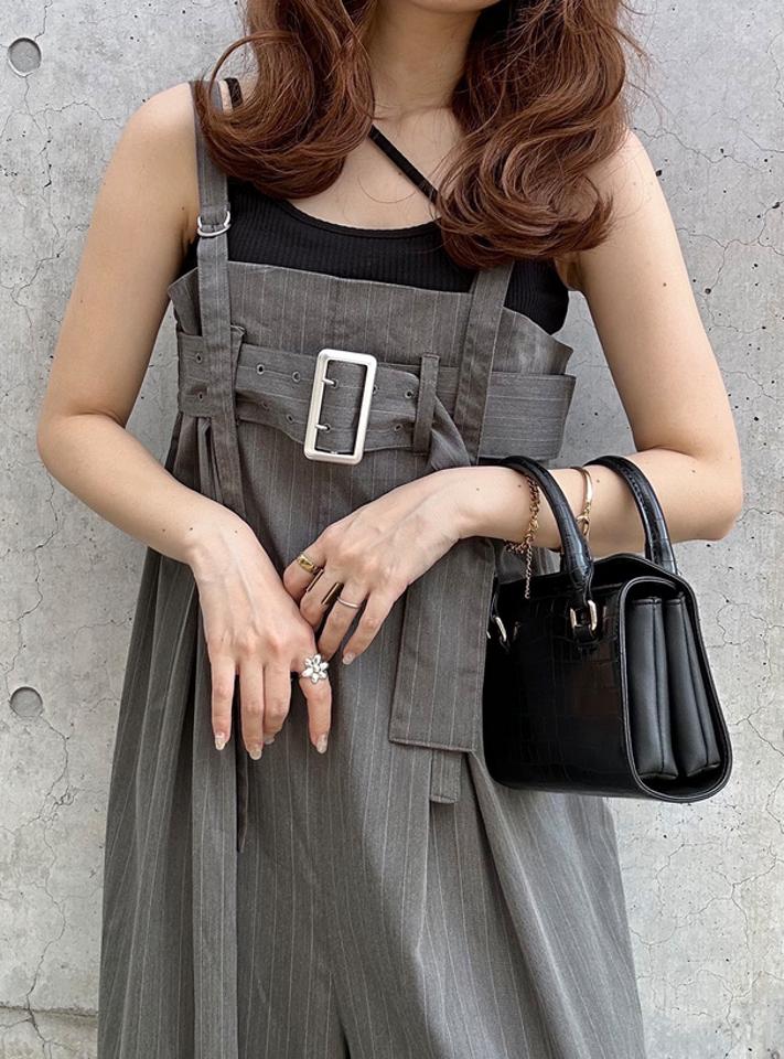 GRL(グレイル)の「ストライプベルトデザインルーズオールインワン