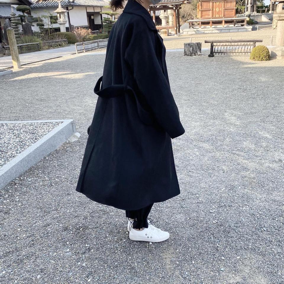 mamg / UNIQLO(ユニクロ)の「カシミヤブレンド ラップロングコート」を