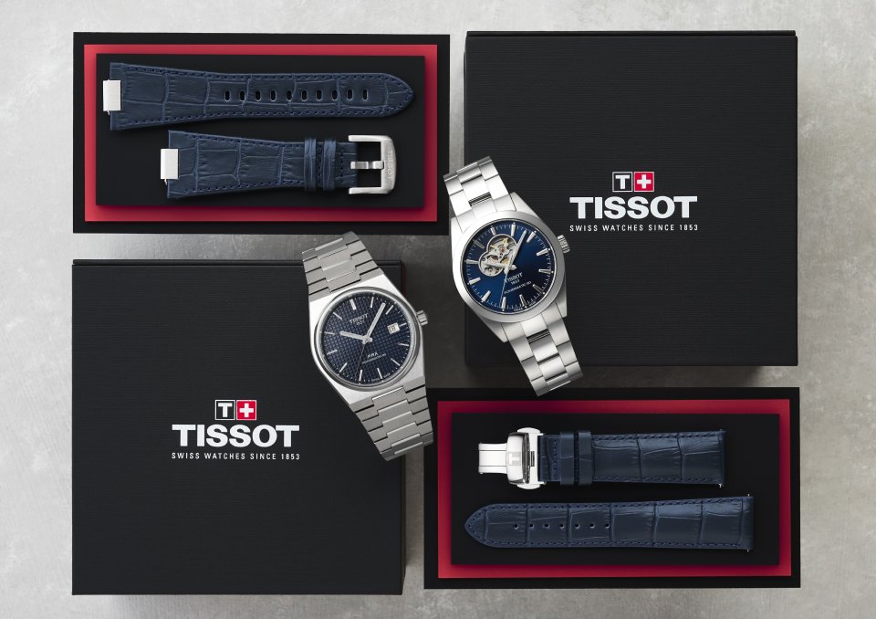 ティソを代表するPRXとジェントルマンに交換用ストラップが付属する