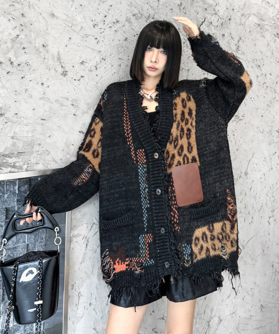 レオパードニットカーディガン – Apiz