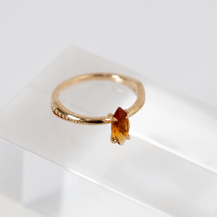 agete アガット K10イエローゴールド カラーストーン ピンキー リング