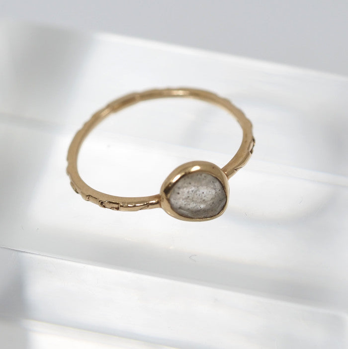 agete アガット K10イエローゴールド ラブラドライト リング 7号