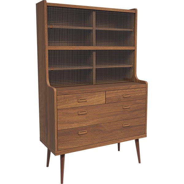 シンプルキャビネット ダイニング｜aster 900HGガラスチェスト 木目