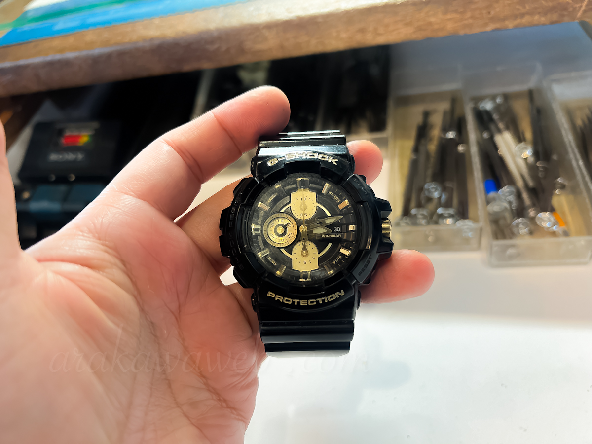 G-SHOCK電池交換。CASIO GC-100BR(5277)修理しました。 – ARAKAWA