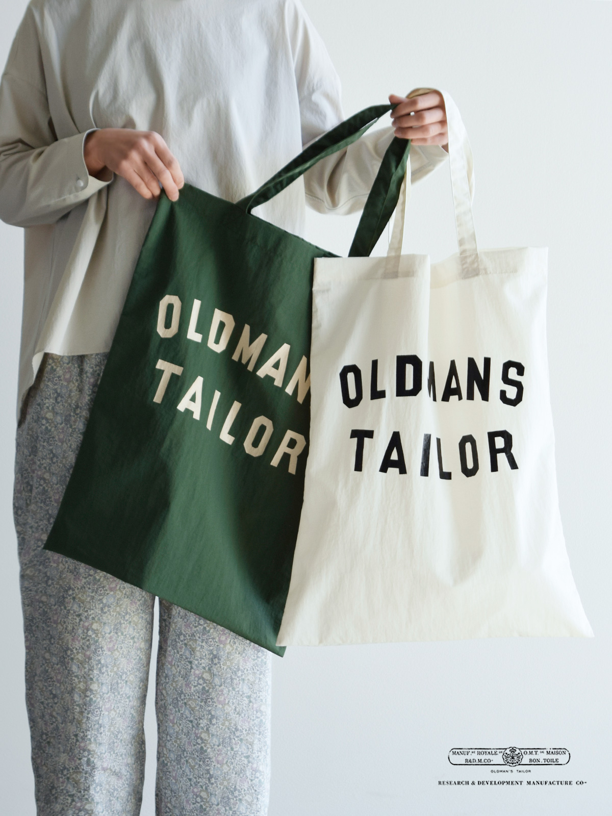 R & D.M.Co- オールドマンズテーラー OMT プリント トート バッグ “OMT