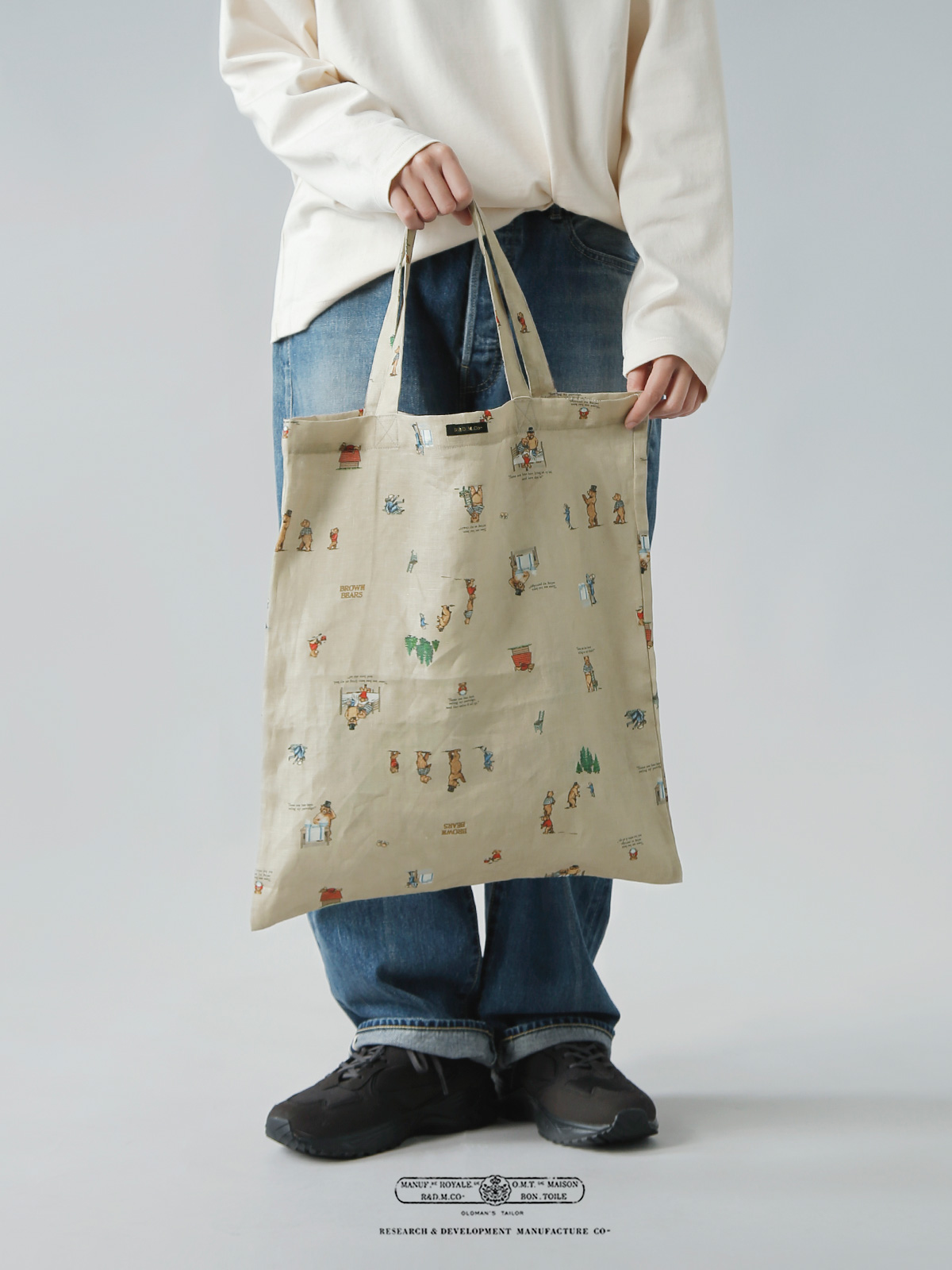 R & D.M.Co- オールドマンズテーラー ブラウン ベアーズ トート バッグ
