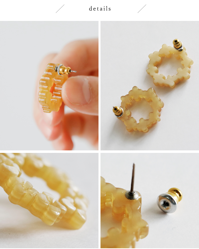 ハニーフラット様 イエローシェル×マザーオブパール フラワー