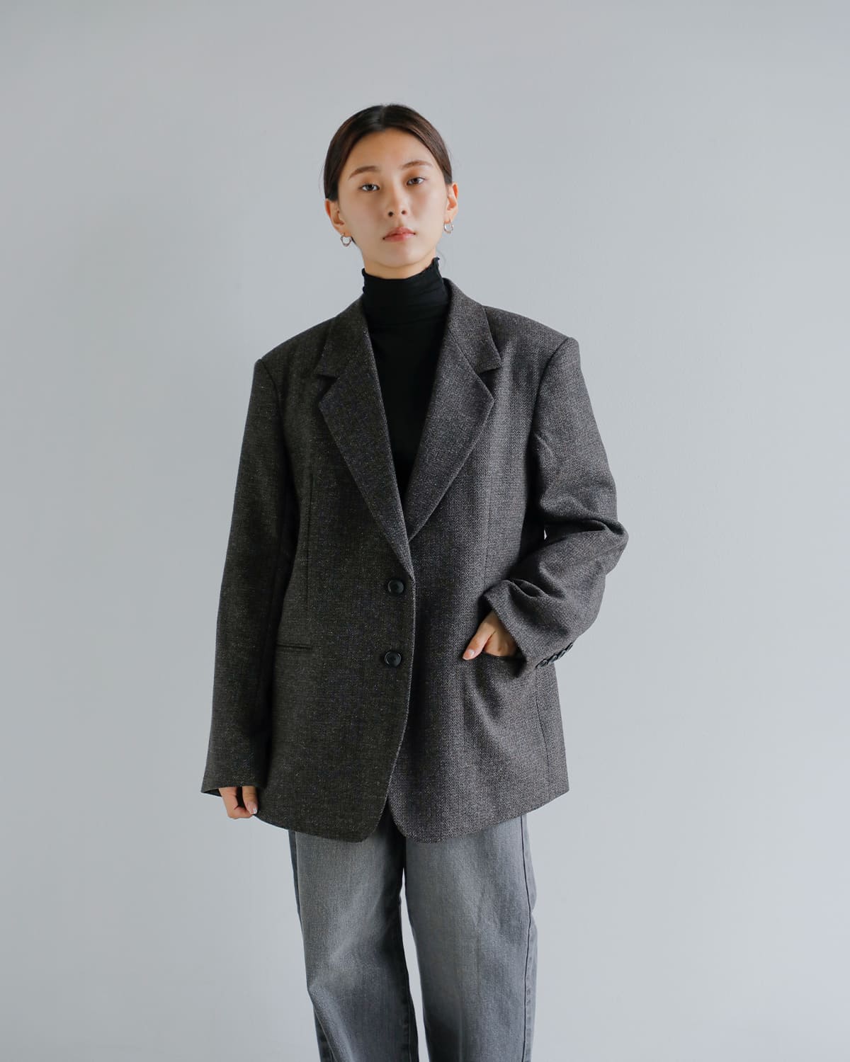 anuke アンヌーク ヘリンボーン ウール ジャケット “Herringbone Wool