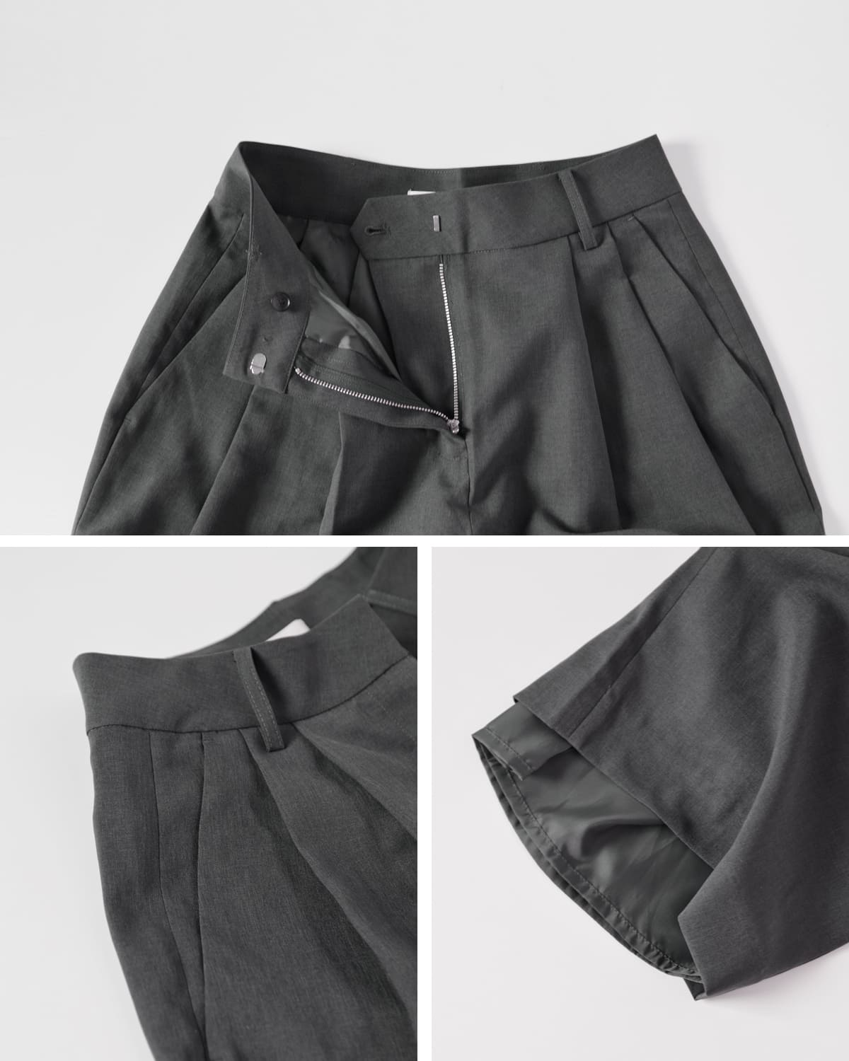 50%OFF】anuke アンヌーク ヘザーストレッチ ダブルタック ワイド