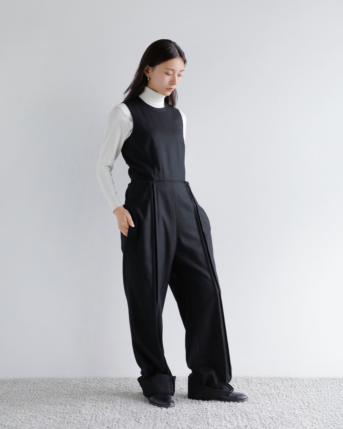 20%OFF】JUN MIKAMI ジュンミカミ ウール フラノ ジャンプスーツ 25aw