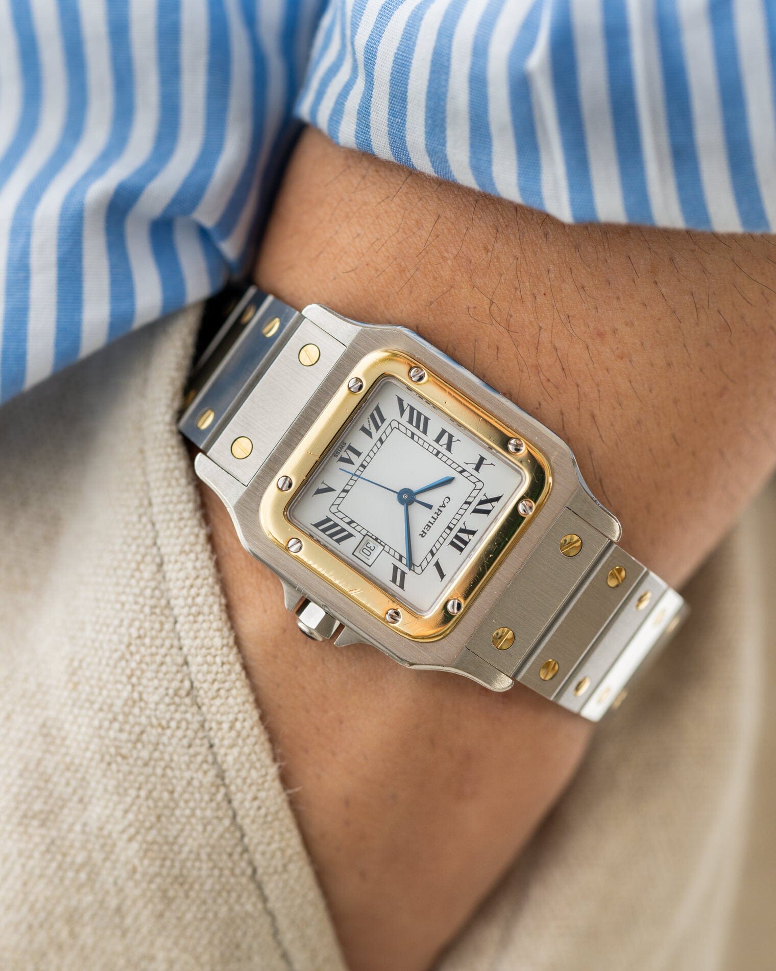 カルティエ サントスガルベ LM 2961 自動巻き 国際永久保証書付き