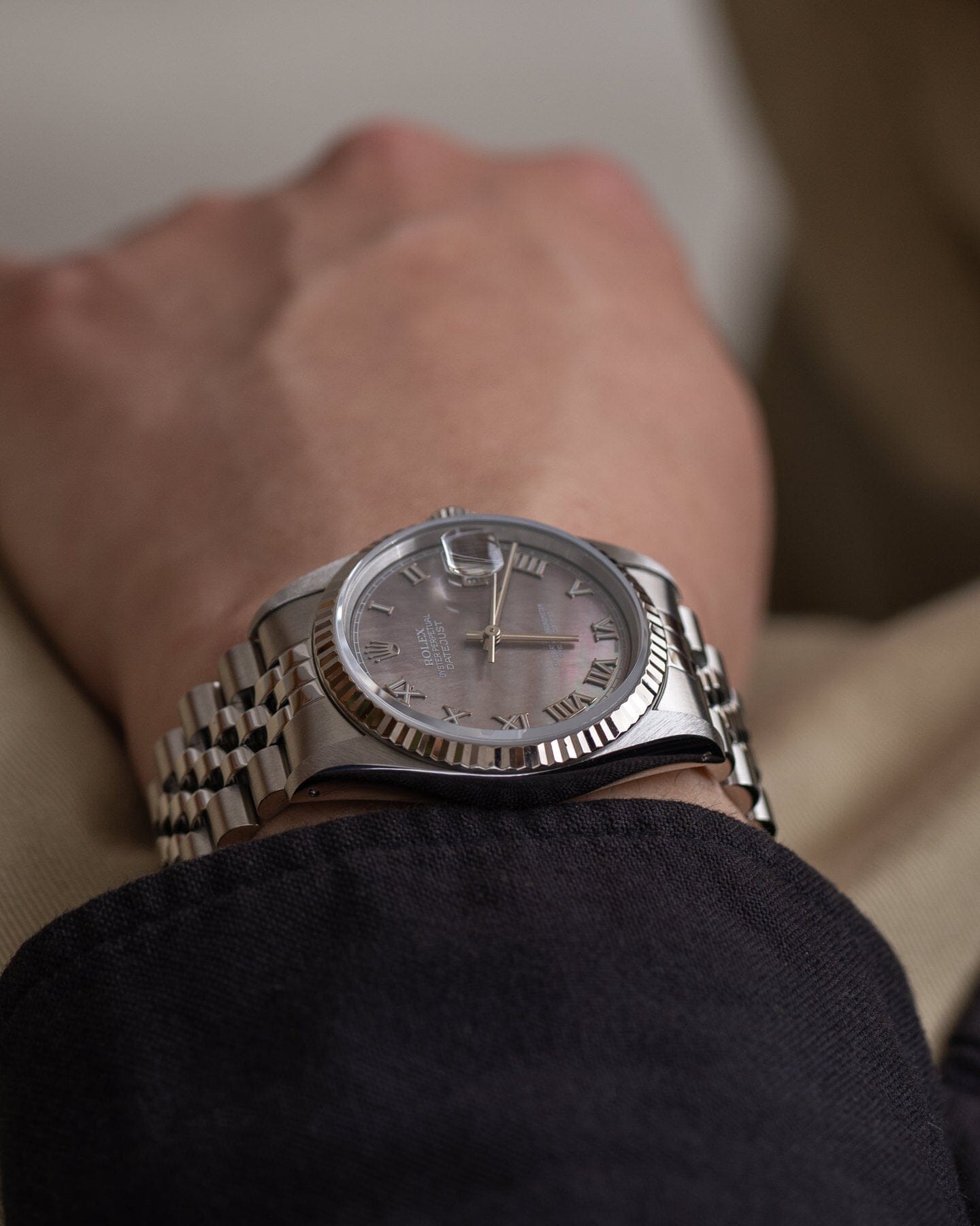 ロレックス デイトジャスト SS/WG 16234 NR ブラックシェル文字盤 (MOP