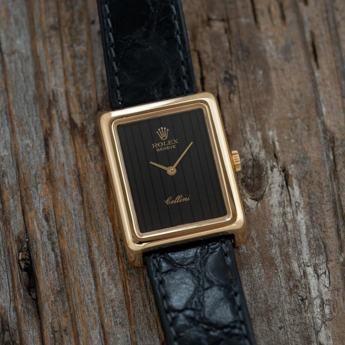 ロレックス チェリーニ 4103 レクタングル YG ブラックダイアル