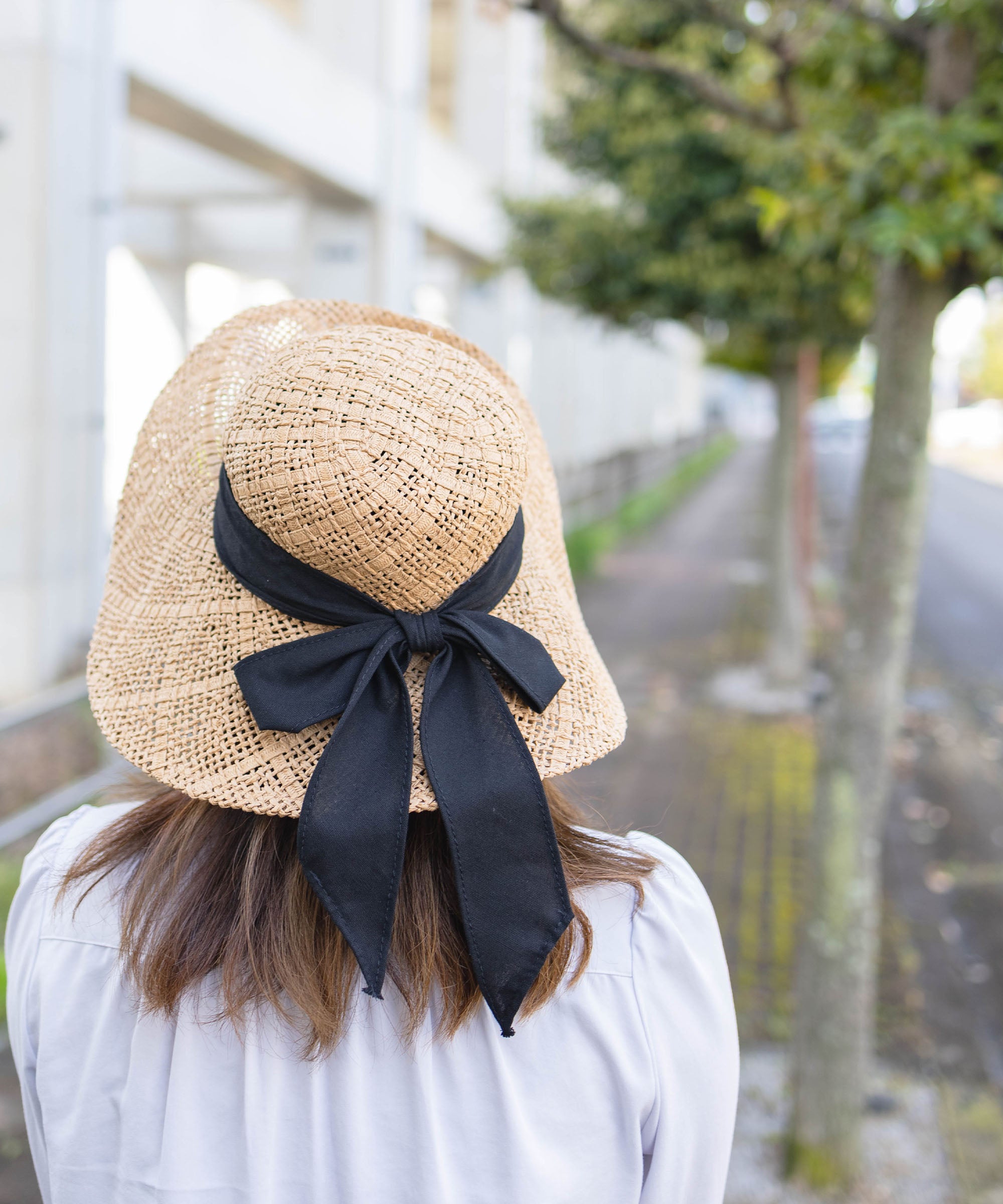 バックリボン つば広麦わら帽子 - AWC | active worker components